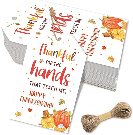 Thanksgiving Teacher Appreciation Gift Tags, Fall Teachers Hand Soap Thank You Tag, Harvest Festival PTA PTO Autumn Faculty School Party Favor Tag