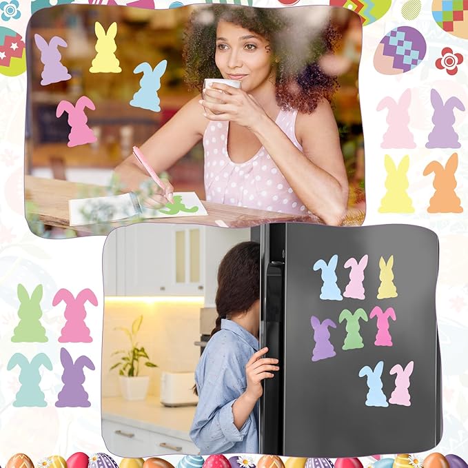 24 Set Easter Bunny Sticky Notes and Pens Set Easter Gifts Colorful Rabbit Self Sticky Note with Pens Rabbit Memo Pads for Classroom Office Supplies Goodies Bag Basket Stuffer Prizes