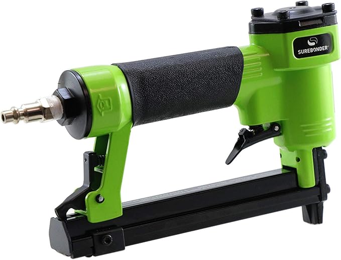 Surebonder Pneumatic 22G Narrow Crown Upholstery Staple Gun with Blow Molded Carrying Case (Air Compressor Needed - Not Included),9615A