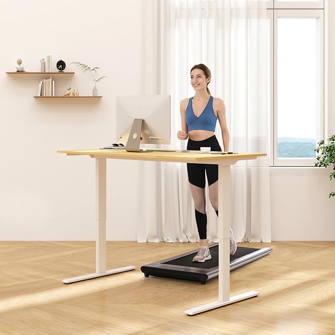 FLEXISPOT 40x24 Inch Electric Height Adjustable Standing Desk for Home & Office, Splice Board Desk for Computer Workstation, Study, or Creative Setup, Maple