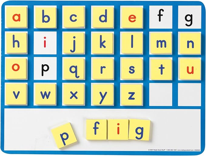 Really Good Stuff EZread Magnetic Word Building Kit - 1 Tray, 52 Letters