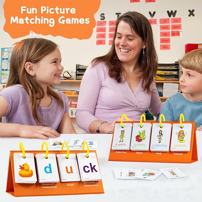 Phonics Flash Cards Sentence Building for Kids, Learn to Read Sight Words Phonics Flashcads, Special Education Homeschool Classroom Supplies