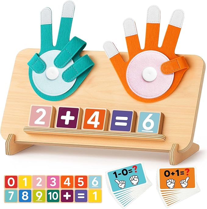 Montessori Educational Learning Toys for 3 4 5 Year Old Boys Girls Birthday Gifts, Toddler Preschool Learning Activities, Number Counting Blocks Toys for Kids, Math Manipulatives Counting Toy for 3-5
