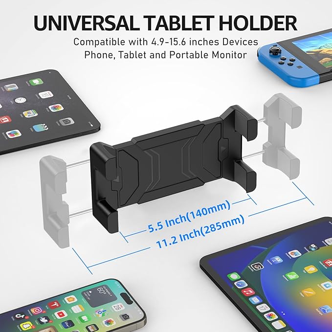 Urmust Tablet Wall Mount Holder for iPad, 360°Rotation Adjustable Tablet Stand Holder with Aluminum Extendable Arm, for iPad mini/Air/Pro/Galaxy Tab/Kindle, All 4.7-15.6" Phones & Tablets