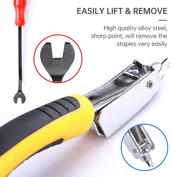 2PCS Upholstery and Construction Staple Remover with Tack Puller Tool, Nail Puller, Carpet Remover, for Removing Various Staples for Furniture, Floor, Wooden Case, Carton, Photo Frame, Carpet