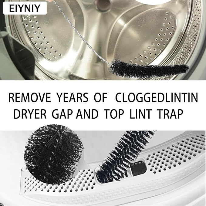 Dryer Cleaner Vent Brush Long Flexible Dryer Vent Cleaner with Wood Handle and Refrigerator Condenser Coil Brush Long Flexible Refrigerator Coil Cleaning Brush (EY-007)