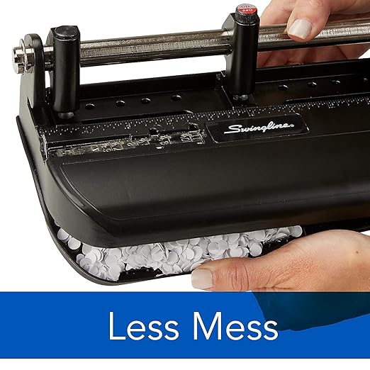 SWINGLINE 74400 40-Sheet Heavy-Duty Lever Action Two- to Seven-Hole Punch, 11/32 Holes