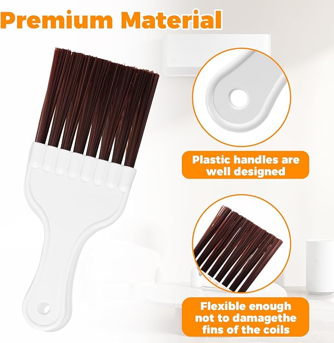 8Pcs Condenser Fin Cleaning Brush Versatile Assorted Style AC Coil Cleaner for Air Conditioner Refrigerator Automotive