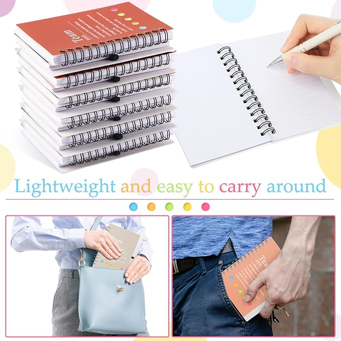 Feifeiya 24 Pcs Employee Appreciation Gifts Bulk Team Recognition Notebooks with Sticky Notes Staff Thank You Gifts for Social Worker Teacher Nurse Coworker Office Motivation Set (Fresh Colors)