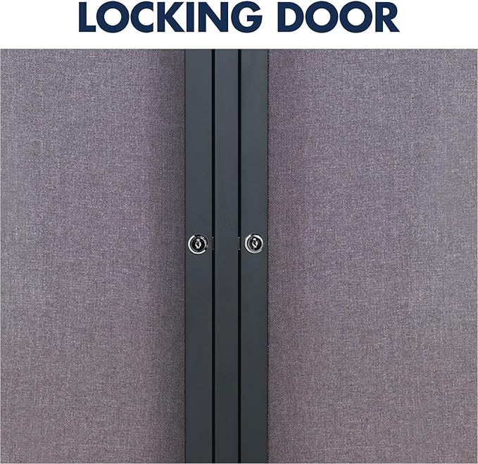 Quartet Bulletin Board, 6' x 4' Enclosed Fabric Notice Board, Lockable Swing Doors, Graphite Frame (2367L)