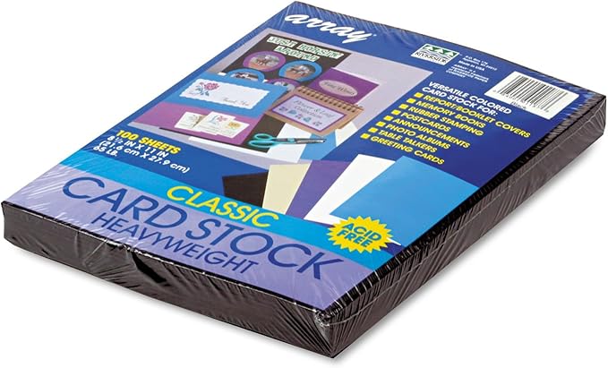 Pacon Heavyweight 65 lb. Card Stock, Classic Black, 8.5" x 11", 100 Sheets/Pack