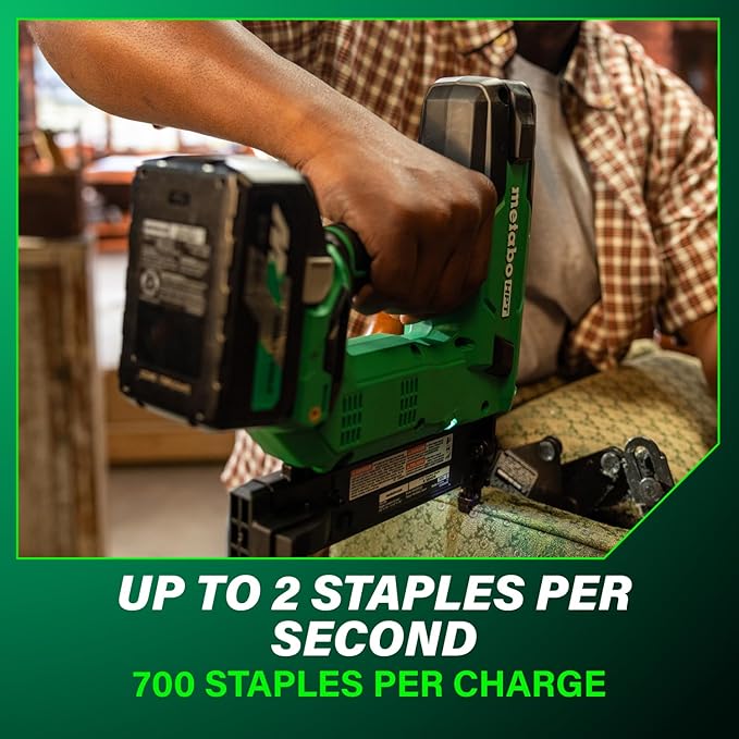 Metabo HPT 18V MultiVolt Cordless Narrow Crown Stapler Kit, 18 Gauge 1-1/2" Stapler with Power Tool 2.0Ah Lithium Ion Battery, Drives 1/2" to 1-1/2" Staples, 5-Year Warranty, N1804DB
