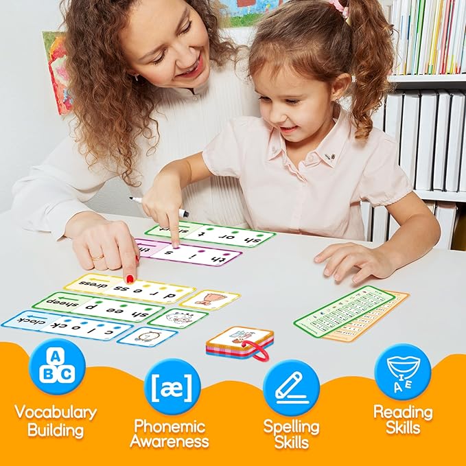 Blends & Digraphs Cards,Phonics Games,Speech Therapy Toys for Toddlers Kids,Learn to Read,Spelling Reading Learning Sight Word Games,kindergarten Preschool Learning Activities,Educational Toy