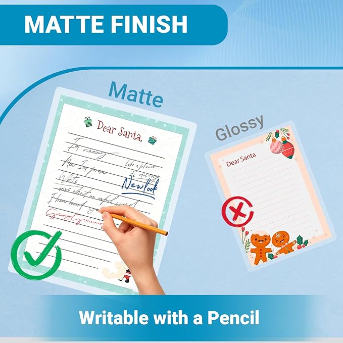 Binditek Matte Laminating Sheets, 3 Mil 50 Pack, 9 x 11.5 Inches Matte Thermal Laminating Pouches, Fits 8.5 x 11 Letter Size - Glare Free, Writable, Heat Seal