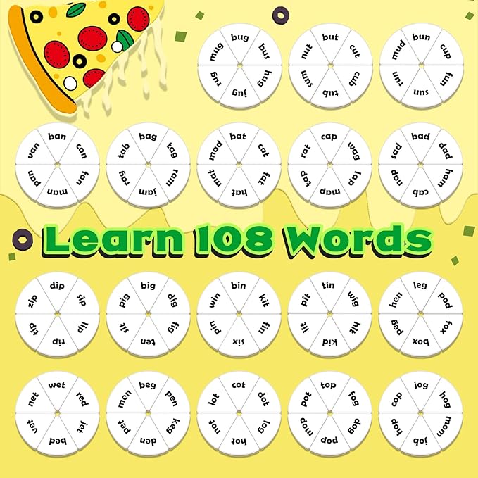 CVC Word Games Phonics Games for Kids, Learn to Read CVC Flash Cards Sight Word Reading Activities, Speech Therapy Toys Toddler Kindergarten Preschool Learning Educational Toys