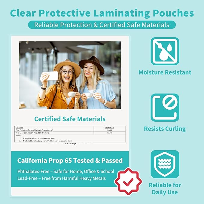 Binditek Thermal Laminating Pouches, 5mil Laminating Sheets, 2.5 x 4.25 Inches, ID Badge Without Clip, Ultra Clear, 100 Pack