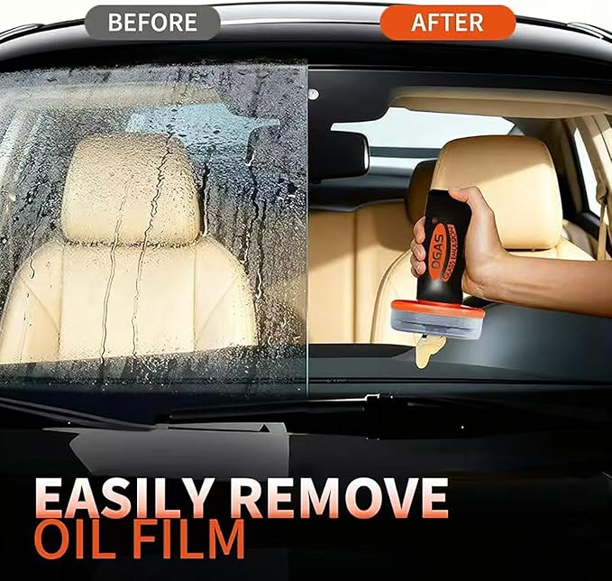 Kubot Glass Oil Film Remover for Car,Oil Film Remover for Car Windshields and Windows, Removes Oil Film & Smudges, Improve Windshield Clarity for Safe Driving