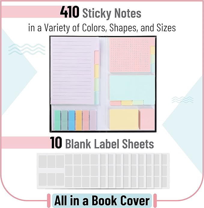 Mr. Pen- Sticky Notes Set, 410 Pack, Pastel Colors, Divider Sticky Notes, School Supplies, Office Supplies, Planner Sticky Note Dividers Tabs, Book Notes, Stocky Notes for Bible Journaling