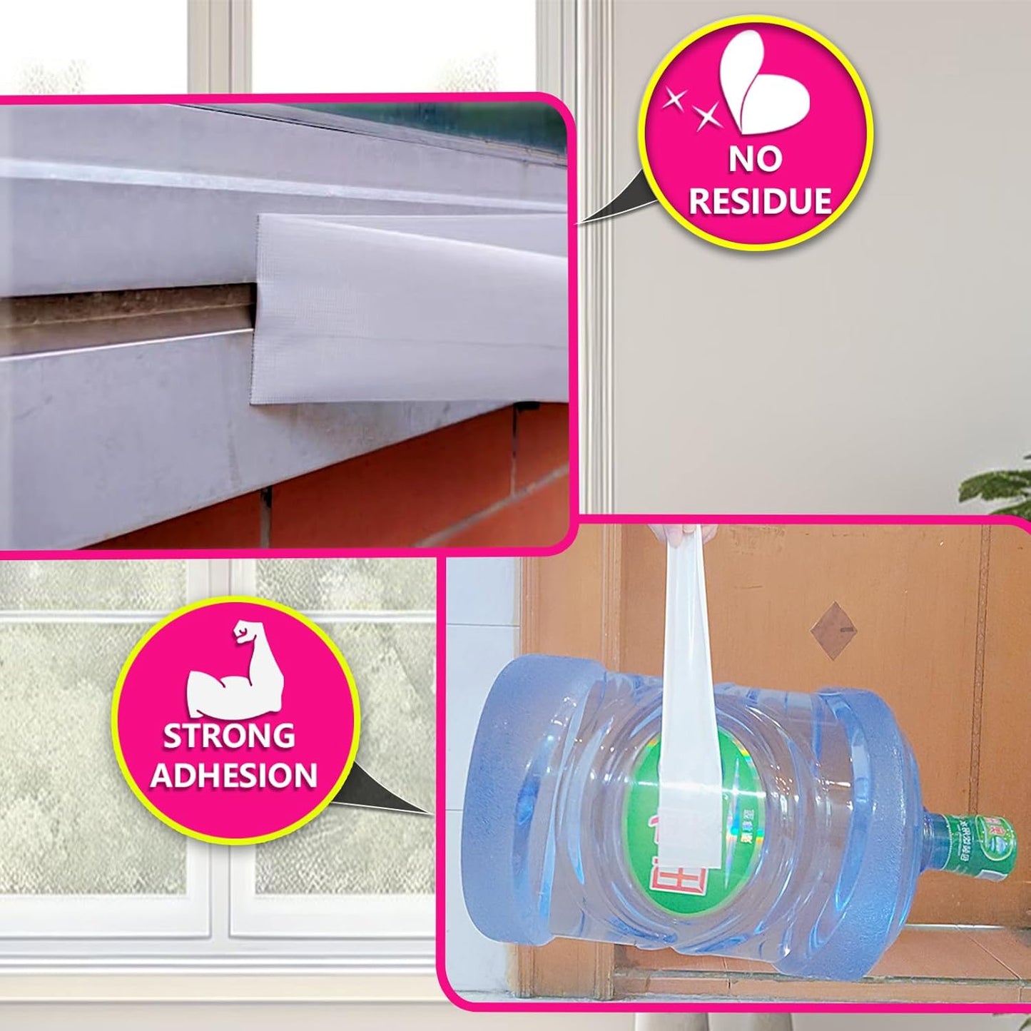 White Window Weather Sealing Tape 2Inch X 65Ft,Window AC Seal Air Conditioner Sealing Tape,Residue-Free for Keep Out Drafts Cold Air Rain Dust Smog
