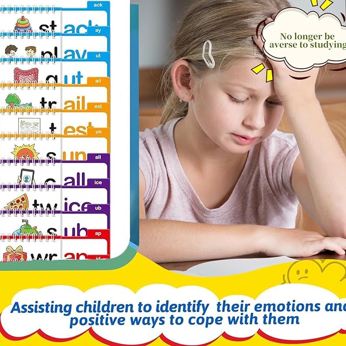 30 Read Word Families, Sight Words, ABC Phonics Flash Cards,Reading Learning Set, Educational Games for Kindergarten
