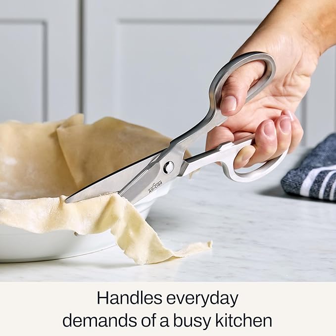 All-Clad Stainless Steel, All Purpose Kitchen Shears,Heavy gauge, Ergonomic, Rust-resistance, Food Scissors for Kitchen, Chicken, Poultry, Fish, Meat,Shelfish, Snipping herbs, 8.19 inch, Silver