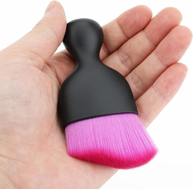 Car Detailing Brush, Soft Bristle Cleaning Brush, Scratch-Free Auto Duster Tool for Dashboard, Air Vents, Leather & Interior Cleaning (Black&Purple&Rose)