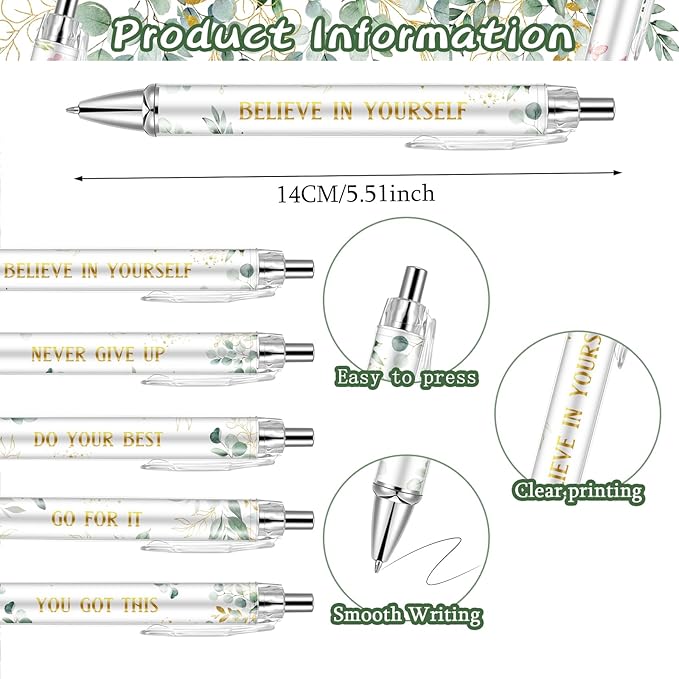 30PCS Christian Pens for Women Inspirational Quotes Bible Verse Ballpoint Pen Green Leave Pens Bulk Religious Ink Pens Employee Appreciation Gift Bulk for School Teacher Office Church Supplies
