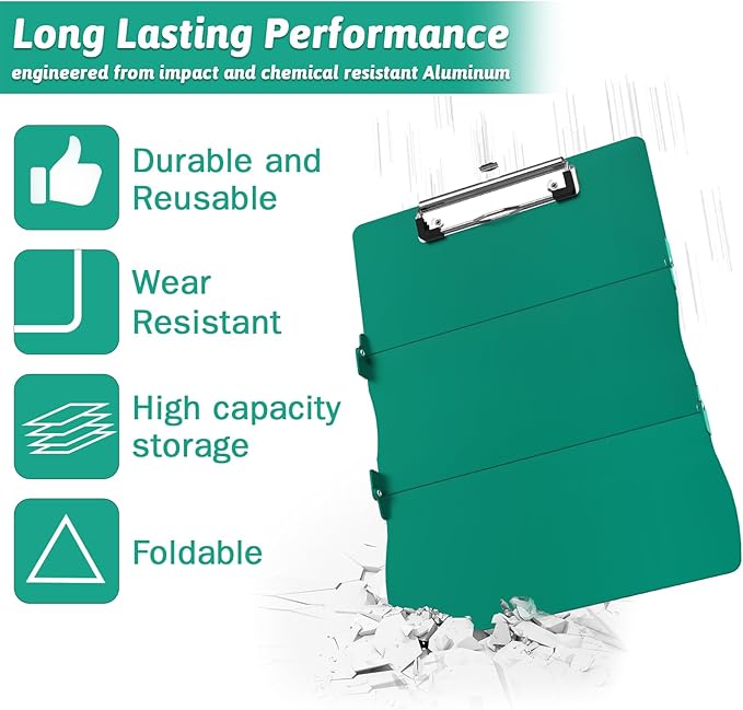 Nursing Clipboard Foldable Clipboard Medical: Edition Cheat Sheets Aluminum 3 Layers Foldable Clipboards Nursing Pocket Size Profile Clip Nurse Clipboards Notepad for Nurses Students and Doctors