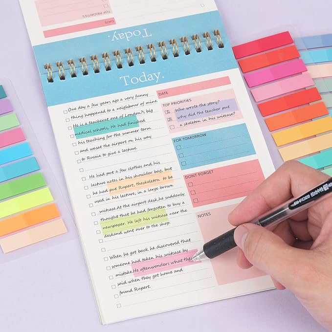 (4200 Pcs) Book Tabs for Annotating, Sticky Tabs Transparent Small Sticky Notes Flags, Colorful Morandi Page Markers for Notebooks, Multi-Colored Writable and Repositionable Book Flags Strip