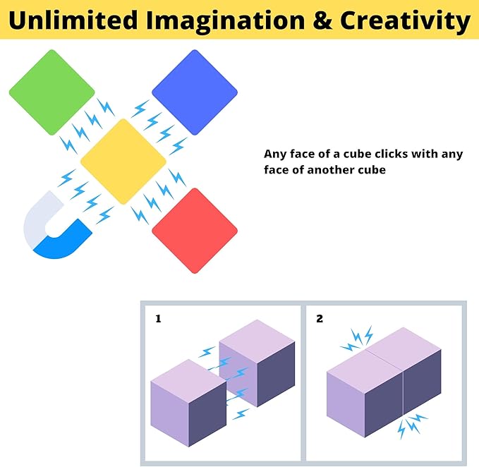 Magnetic Blocks, Magnetic Cubes Educational Toys, Original Award Winning Magnetic Building Blocks for Kids, 40 Pieces Colorful Autism Toys Magic Cube Sensory Toys for Kids