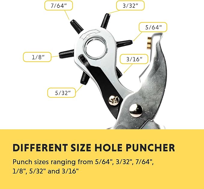 General Tools Revolving Punch Pliers 73 - 6 Multi-Hole Sizes For Leather, Rubber, & Plastic - Hobbies & Crafts