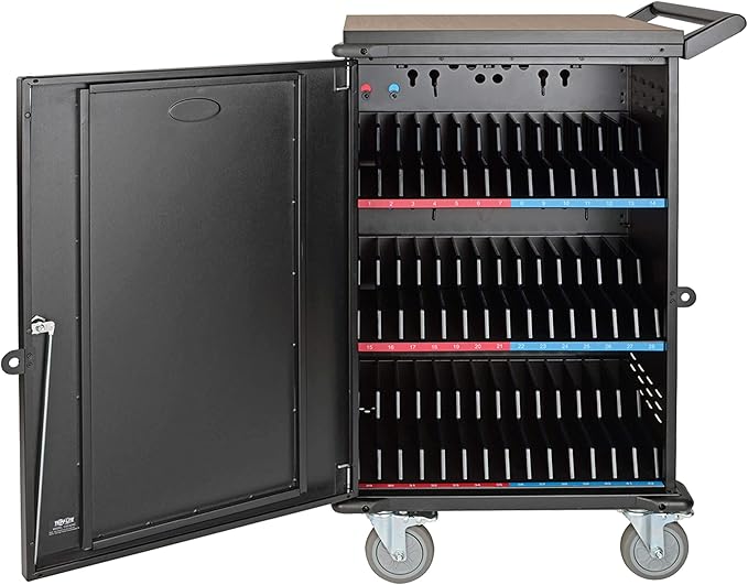 Tripp Lite 42-Port AC Mobile Charging Cart Storage Station for Chromebooks, iPads, Laptops, Tablets, Black (CSC42AC)