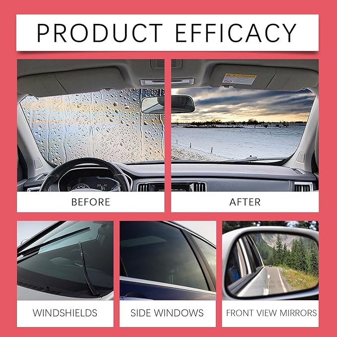 2Pc Automotive Oil Film Cleaning Brush, Windshield Cleaner for Car Windows & Glass, Glass Oil Film Remover for Car, Clear Vision Glass Cleaner, Anti-Rain & Anti-Fog Coating, Improves Clarity