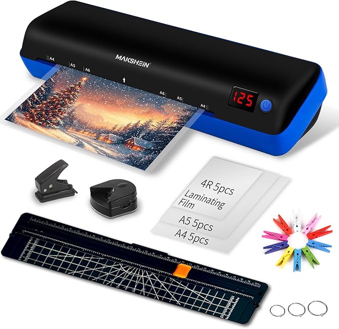 9 Inch Laminator Machine, 30s preheating, 500mm/min Gluing Speed, 10 in1 A4 Thermal Laminator Machine with Never Jam Technology, Use for Home Office School