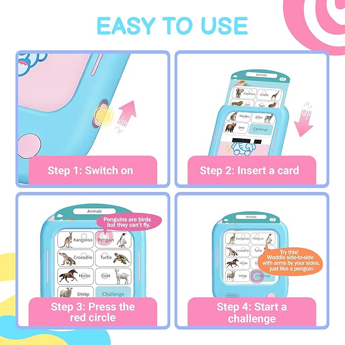 QuTZ Talking Flash Cards, Phonics Flash Cards, Learn to Read with 166 Pages, 29+ Themes, 800+ Words & Fun Facts, 700+ Interactive Games, Toddler Learning Toys for 2-6 Year Old