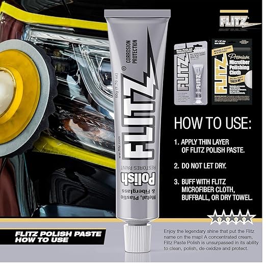 Flitz Multi-Purpose Metal Polish Paste - 1.76oz Tube of USA-Made Chrome Polish - Works on Stainless Steel, Aluminum, Plastic, Jewelry and Cars - Non-Abrasive Cleaner & Rust Remover (80 Pack)