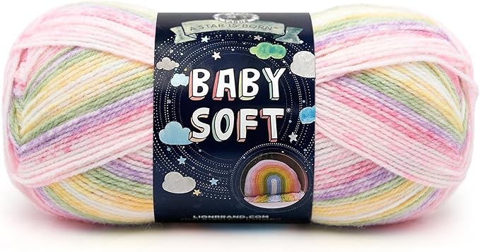Lion Brand Yarn, Baby Soft Baby Blanket Yarn for Crocheting, Knitting, and Crafts, Circus Print, 1 Pack