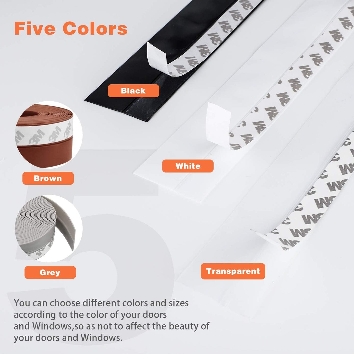 26 Feet Silicone Seal Strip, Door Weather Stripping Window Sealing Tape for Draft Stopper Adhesive Doors Windows and Shower Glass Gaps (Transparent, 25MM)