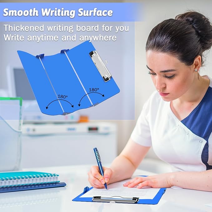 Nursing Clipboard Foldable Clipboard Medical: Edition Cheat Sheets Aluminum 3 Layers Foldable Clipboards Nursing Pocket Size Profile Clip Nurse Clipboards Notepad for Nurses Students and Doctors
