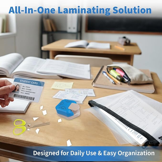 Binditek Laminating Sheets Bundle, 100 Pack Letter Size (50 x 3 Mil + 50 x 5 Mil) Thermal Laminating Pouches 8.5 x 11, with Corner Rounder & 2 Storage Folders, Office & Classroom Laminating Supplies