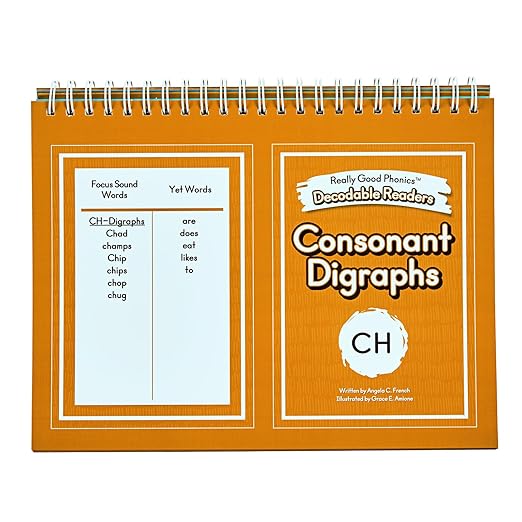 Really Good Phonics Decodable Readers Flip Chart, Consonant Digraphs and Special Digraphs, Learning Activities for Kids, Homeschool & Classroom Must Haves