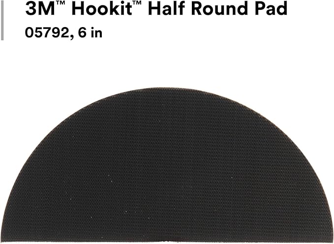 3M Hookit Half Round Pad 05792, 6 in, Medium Density Foam