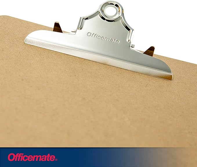 Officemate Recycled Wood Clipboard, Letter Size | 2 Pack | 6 Inch Clip | Brown