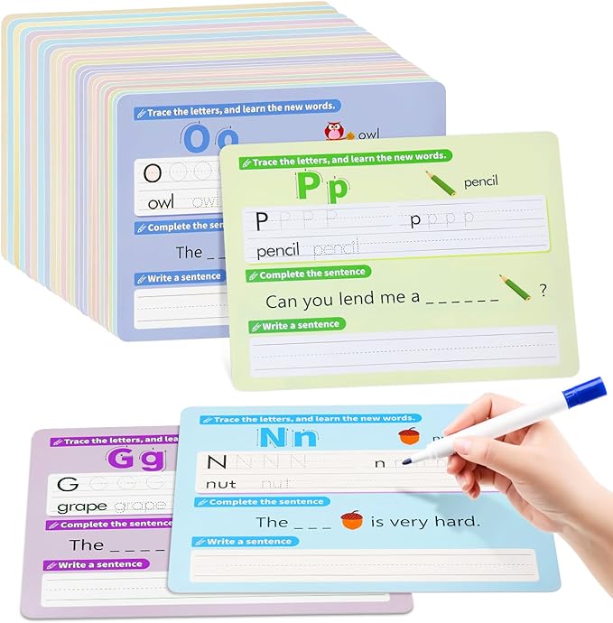 Alphabet & Number Practice Dry Erase Sheets A-Z Letters & Numbers 1-10 | Perfect for Preschool, Homeschool & Kindergarten