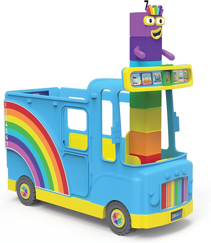 hand2mind Numberblocks Rainbow Counting Bus, Music Toys for Kids Ages 3-5, Toddler Musical Number Toys, Play Figure Playsets, Preschool Learning Toys, Birthday Gifts for Kids