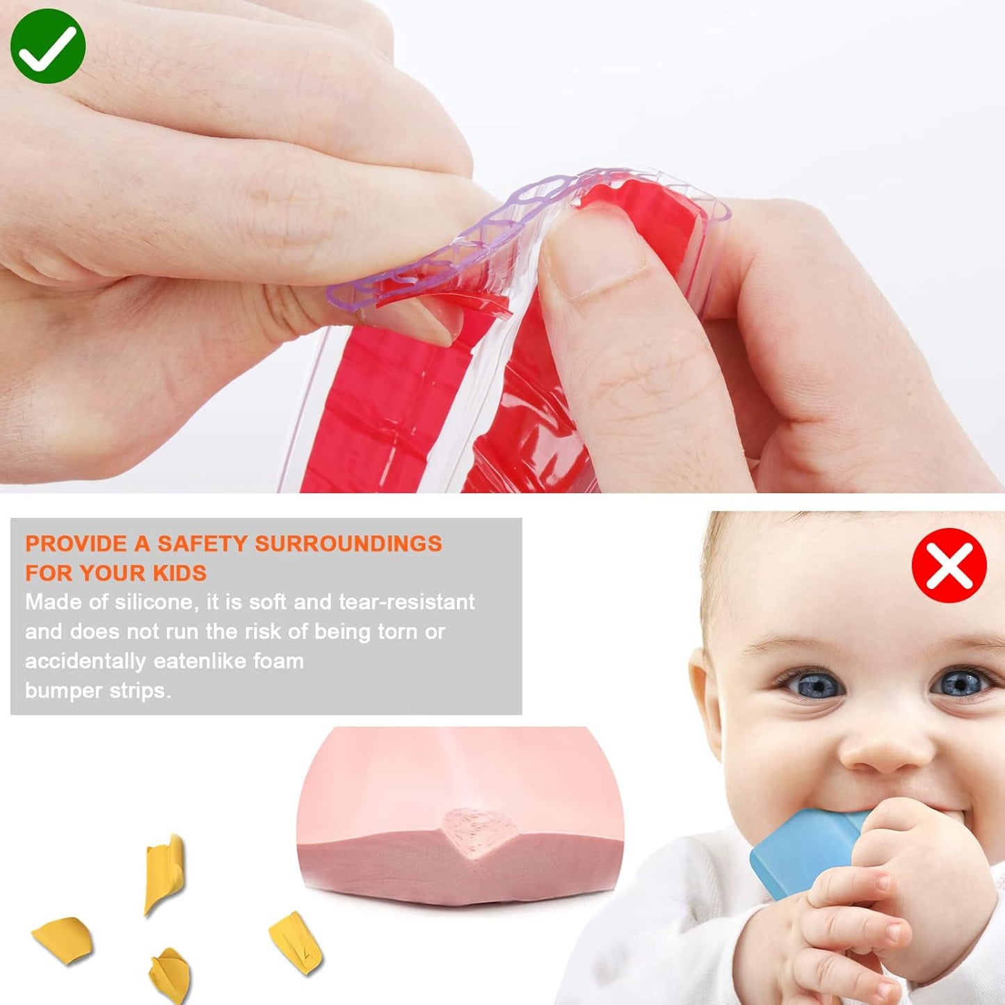 HOMREALM Baby Proofing16.4ft Long (2.75" Wide) Corner Guards Furniture Corner & Edge Safety Bumpers Corner Covers Protectors Baby Proof Bumper & Cushion to Cover Sharp Furniture & Table Edges