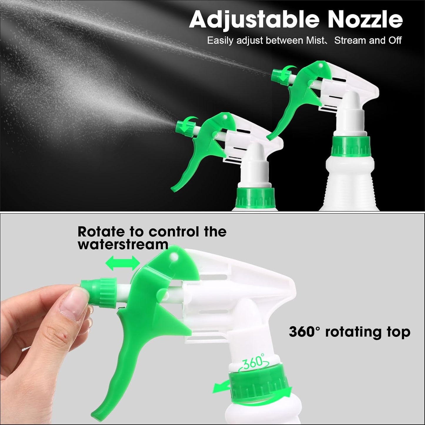 Eccliy 12 Pcs 16 Oz Plastic Spray Bottle, Adjustable Empty Reusable Sprayer for Cleaning, Planting, Water, Bathroom and Kitchen, BBQ, Commercial and Residential(Multicolor,Original)