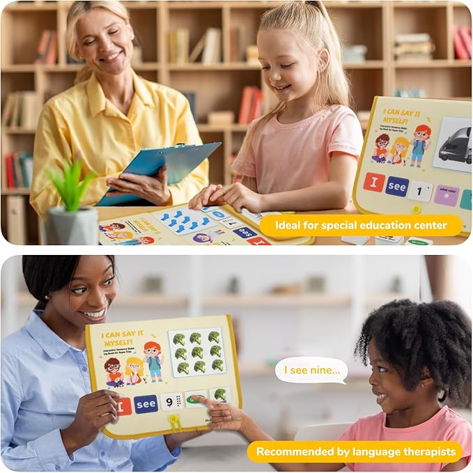 CHEFAN 114 PCS Sentence Building for Kids, Speech Therapy Materials with Writing Board, Educational Learning Games for Special Education, Reading & Language Development (Ages 3-7)