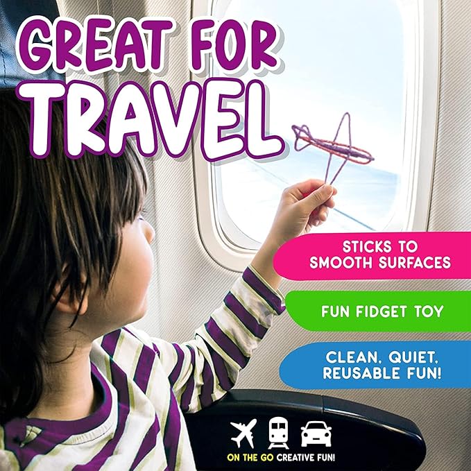 Arts & Crafts for Kids with Wikki Stix Primary Park of 48 Reusable Waxed Yarn Strands; Perfect Teaching Tool and Fidget Toy; Made in USA.