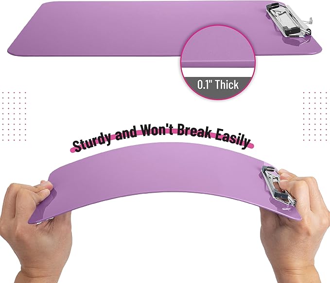 Mr. Pen- Plastic Clipboard, 12.5" x 9", 2 Pack, Pastel Purple Clipboard Plastic, Low-Profile Metal Clip with Retractable Hanging Hole